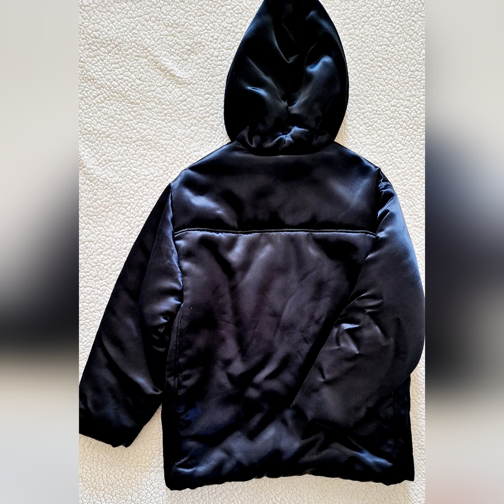 NWOT KHAITE Henry Satin Pullover Hooded Jacket in navy size M Org $1,700 - Picture 12 of 12